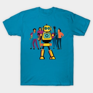 robot dancing in club abstract T-Shirt